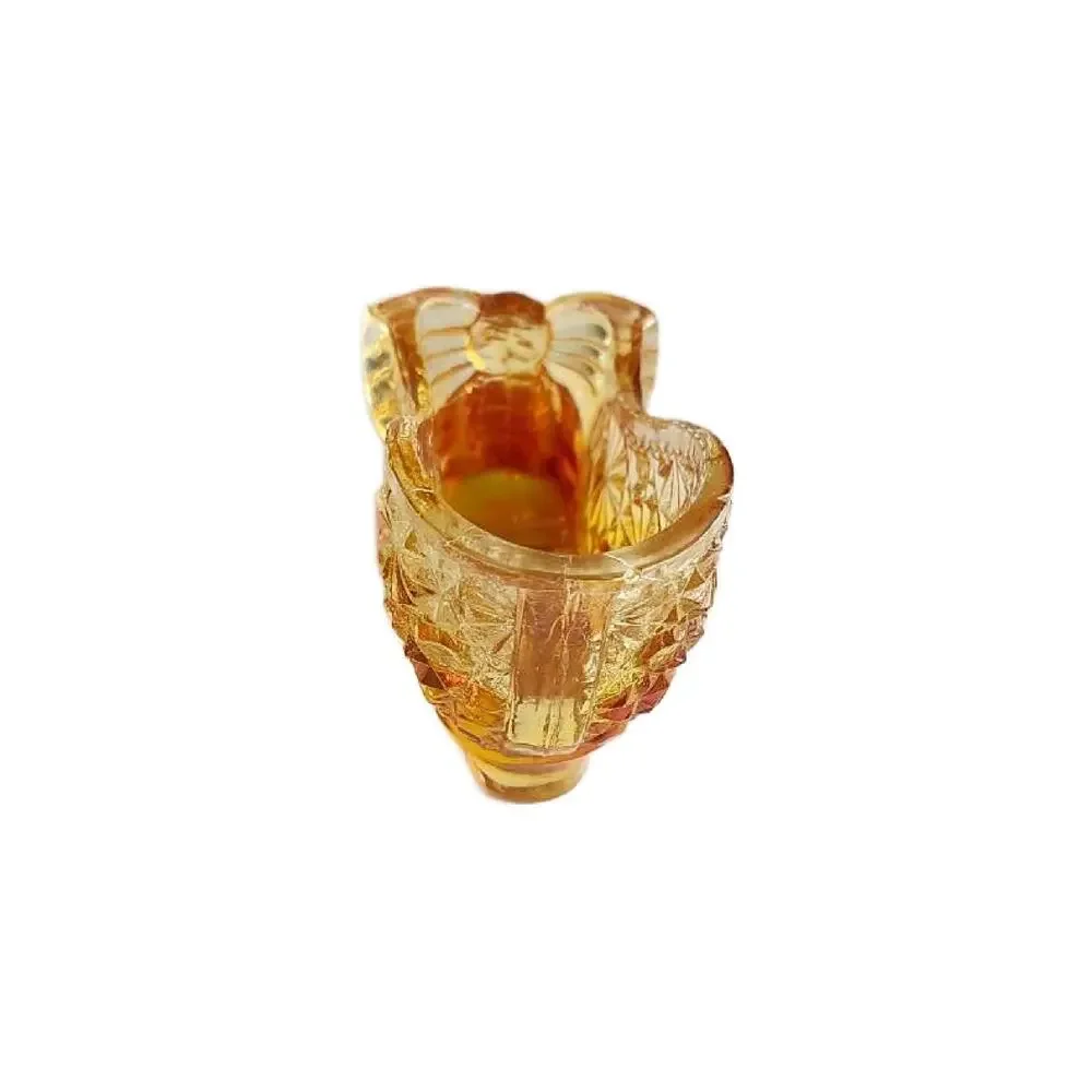 Vintage Amberina Glass Shoe Daisy and Button with Bow